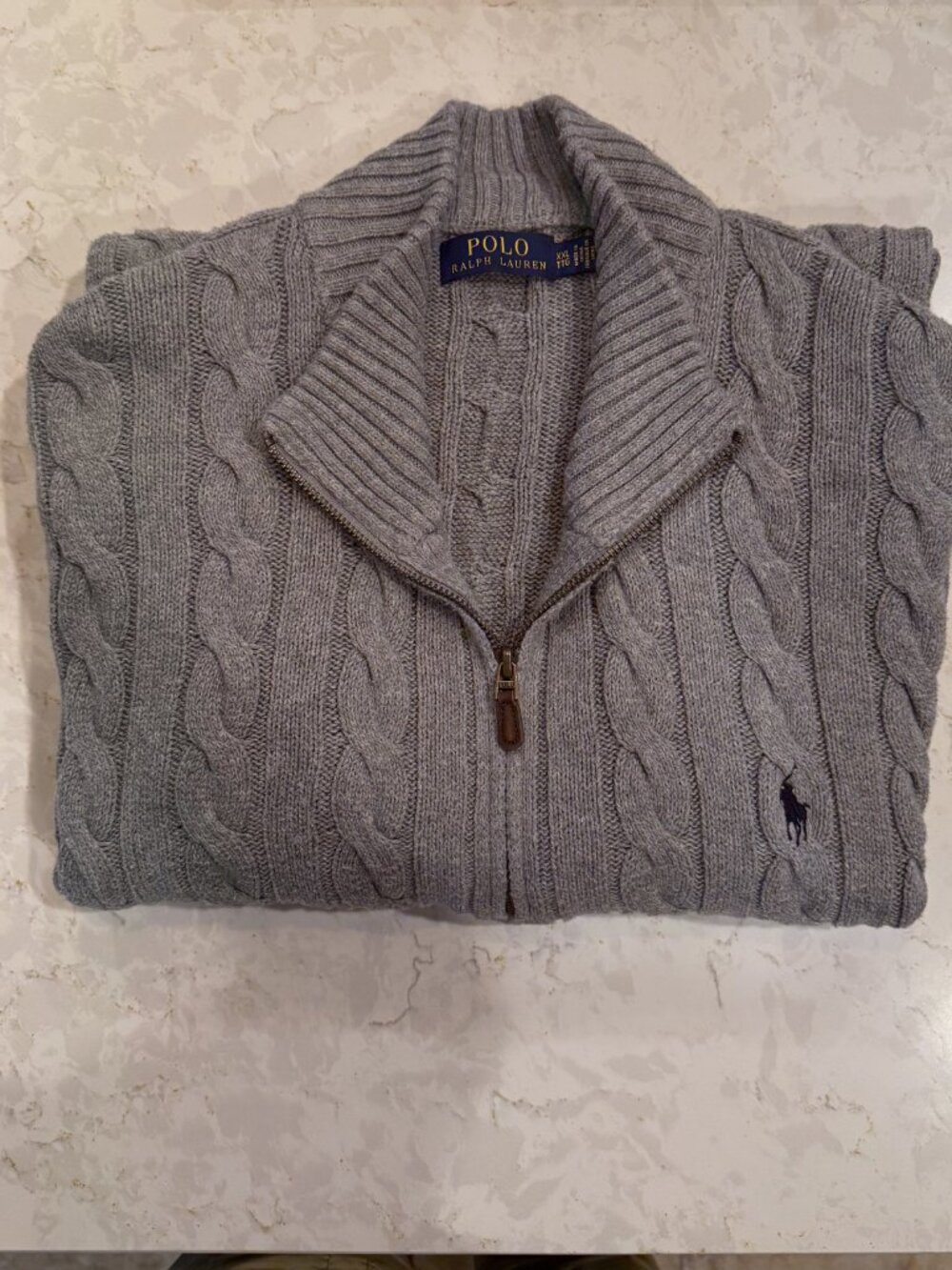 Mens Polo Ralph Lauren Cable-Knit Quarter-Zip Sweater SZ XXL - Picture 2 of 9
